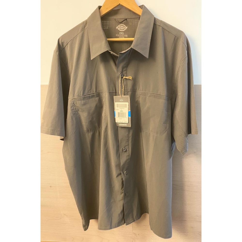 Dickies 4-Way Flex UV Protection Performance Short Sleeve Men's Shirt 2XL NWT